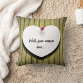 紙ハート手書きスクリプ素朴ト クッション (ブランケット)