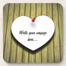 紙ハート手書きスクリプ素朴ト コースター