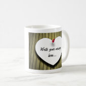 紙ハート手書きスクリプ素朴ト コーヒーマグカップ (正面右)