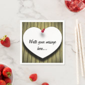 紙ハート手書きスクリプ素朴ト スタンダードカクテルナプキン (インサイチュ)