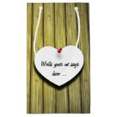 紙ハート手書きスクリプ素朴ト スモールペーパーバッグ (裏面)