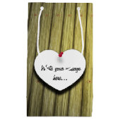 紙ハート手書きスクリプ素朴ト スモールペーパーバッグ (正面)