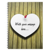 紙ハート手書きスクリプ素朴ト ノートブック (正面)