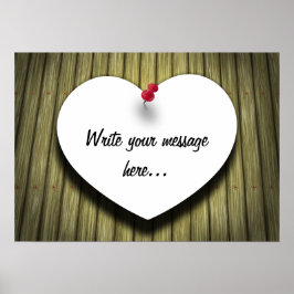 紙ハート手書きスクリプ素朴ト ポスター