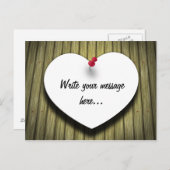 紙ハート手書きスクリプ素朴ト ポストカード (正面/裏面)