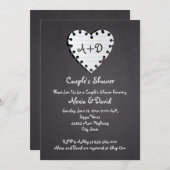 紙ハート結婚のシャルボードのカップル・シャワー 招待状 (正面/裏面)