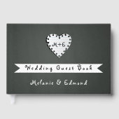 紙ハート結婚シャルボードモノグラムのゲストブック ゲストブック (正面)