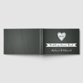 紙ハート結婚シャルボードモノグラムのゲストブック ゲストブック (全面)