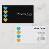 紙ハート02 （交互の色の辺） 名刺 (正面/裏面)