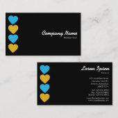 紙ハート02 – 黒オンホワイト 名刺 (正面/裏面)