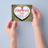 紙ハート – バレンタインデーパーティーフライヤー チラシ (手)