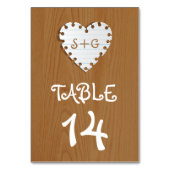 紙ハート、モノグラムのテーブ結婚ル番号 テーブルナンバー (裏面)