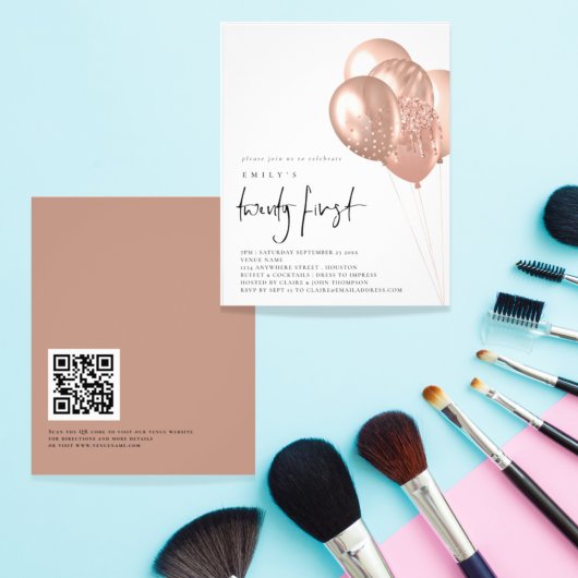 紙バラ金ゴールドバルーンQRコード21stパーティー チラシ