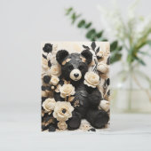 紙バラ&離れ&ブラックベアーバレンタイン ポストカード (スタンド正面)