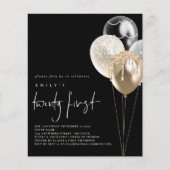 紙バルーン金ゴールドアイボリーQRコード21stブラック チラシ (正面)