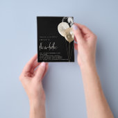 紙バルーン金ゴールドQRコード30thブラック招待状 チラシ (手)