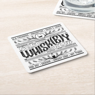 紙バーコースター：ウィスキー/ウィスキー スクエアペーパーコースター