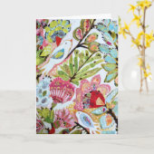 紙バードII カード (黄色い花)