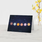 紙パターン(の模様が)あるランタンと星空 カード (黄色い花)