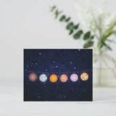 紙パターン(の模様が)あるランタンと星空 ポストカード (スタンド正面)