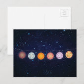紙パターン(の模様が)あるランタンと星空 ポストカード (正面/裏面)