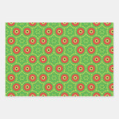 紙パック173装飾赤グリーンイエロー ラッピングペーパーシート (正面3)