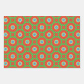 紙パック173装飾赤グリーンイエロー ラッピングペーパーシート (正面2)