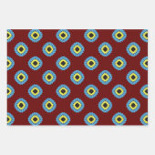 紙パック178装飾赤イエローブルー ラッピングペーパーシート (正面)