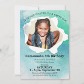 紙パンチシェイプフォトパステルウォーターカラーテンプレート 招待状 (正面)