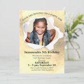 紙パンチ形状カスタムフォトウォーターカラーテンプレート 招待状 (スタンド正面)