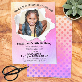 紙パンチ形状カスタムフォトウォーターカラーテンプレート 招待状