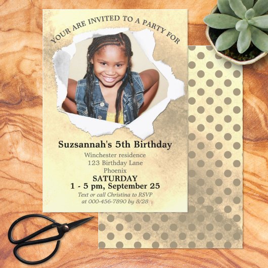 紙パンチ形状カスタムフォトウォーターカラーテンプレート 招待状