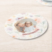 紙パーソナライズされたコースター | 最高の祖父母 ラウンドペーパーコースター (アングル)