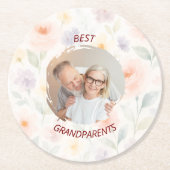 紙パーソナライズされたコースター | 最高の祖父母 ラウンドペーパーコースター (正面)