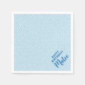 紙パーソナライズされたナプキンと青シンプル星 スタンダードカクテルナプキン (正面)