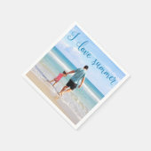 紙パーソナライズされたナプキンス夏の追加フォト スタンダードカクテルナプキン (角)