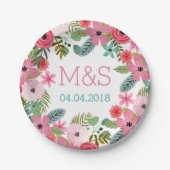紙パーソナライズされたプレートボホフローラ手書き ペーパープレート (正面)