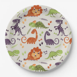 紙パーティープレート- Kids Love Dinosale's ペーパープレート