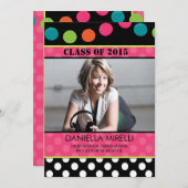 紙パーティーライト写真卒業招待状 招待状 (正面/裏面)