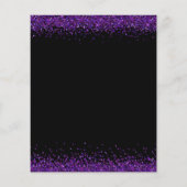 紙パープルグリッタークリスマスパーティーブラック招待状 チラシ (裏面)