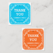 紙ピカカラフルドメキシコ結婚式の引き出物ラベル スクエア名刺 (正面/裏面)