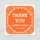 紙ピカカラフルドメキシコ結婚式の引き出物ラベル スクエア名刺 (裏面)