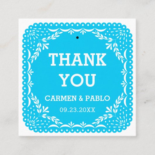 紙ピカカラフルドメキシコ結婚式の引き出物ラベル スクエア名刺 (正面)