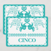 紙ピカド・シンコ・ファイブ・テーブルナンバー・アクア・フィエスタ 招待状 (正面/裏面)