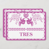 紙ピカド・トレス　テーブルナンバー３　ゴールドフィエスタ 招待状 (正面/裏面)