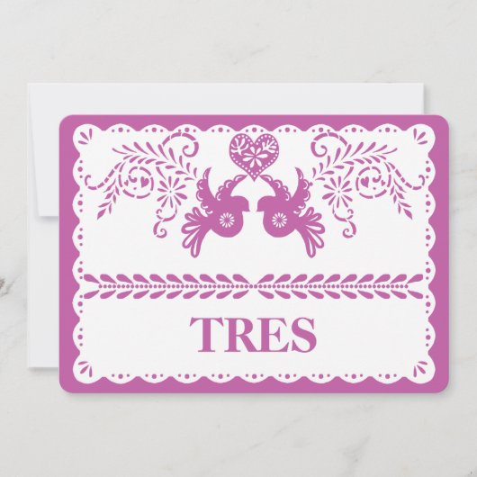 紙ピカド・トレス　テーブルナンバー３　ゴールドフィエスタ 招待状 (正面)