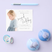 紙フォトオーバーレイ2nd誕生日招待状 チラシ (シングル)