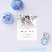 紙フォトオーバーレイQRゲイ結婚式日付を保存 チラシ (シングル)