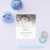 紙フォトオーバーレイQRコードウェディング日付の保存 チラシ (シングル)