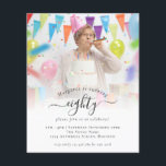 紙フォトスクリプト80th Birthday Partyへの招待 チラシ<br><div class="desc">小さ素晴らしい4.5インチx 5.6インチと予算の価格で封筒なしの価値紙（カードではない）。（標準A6エンベロープは最もフィットするサイズに近い）。フォトスクリプト80th Birthday Partyへの招待。80歳または任意の年齢の誕生日パーティーのためのミニマルな完全にカスタマイズ可能なデザイン，単にサンプル写真を自分の写真に置き換えお気に入りのて、必要に応じて文字をカスタマイズする</div>